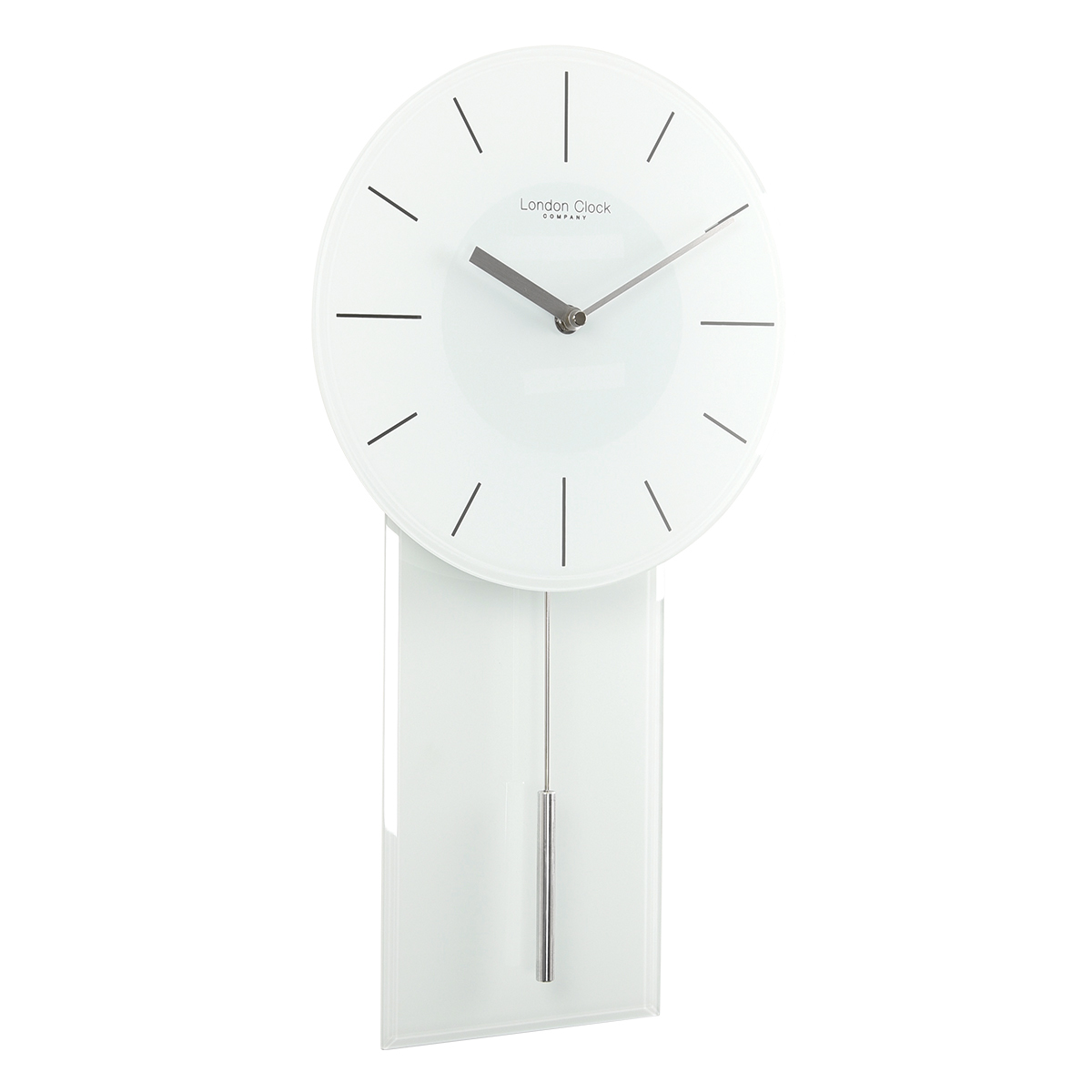 Glass Pendulum Wall Clock White By London Company - London Clock Co 50cm Black Contemporary Pendulum Wall Glass Pendulum Wall Clock White By London Company - London Clock Co 50cm Black Contemporary Pendulum Wall