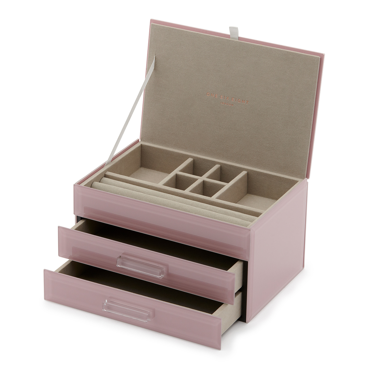 Gabriella Jewellery Box | Glass | Dusty Rose | Medium | One Six Eight ...