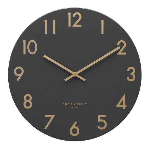 JONES Charcoal 30cm Silent Wall Clock