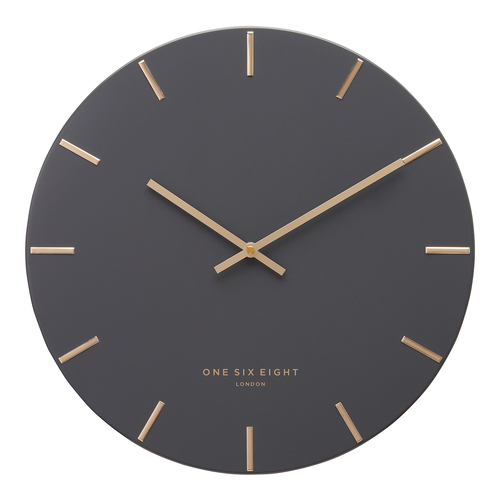LUCA Charcoal 30cm Silent Wall Clock