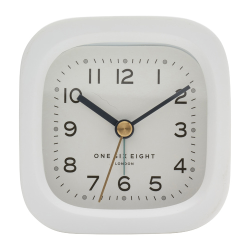 HARRY White 8cm Silent Alarm Clock
