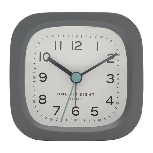 HARRY Grey 8cm Silent Alarm Clock