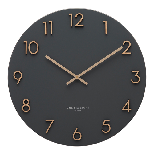 KATELYN Charcoal Grey 40cm Metal Wall Clock