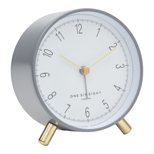 HANNAH Charcoal Grey Silent Alarm Clock