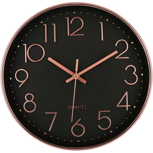 Lexi Black / Rose Gold 30cm Silent Wall Clock