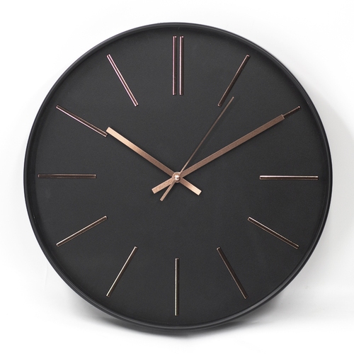 Clara Black / Rose Gold 40cm Silent Wall Clock