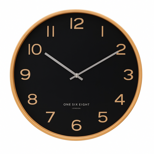WALLACE Black 41cm Silent Wall Clock