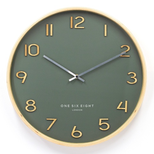 WALLACE Olive Green 30cm Silent Wall Clock