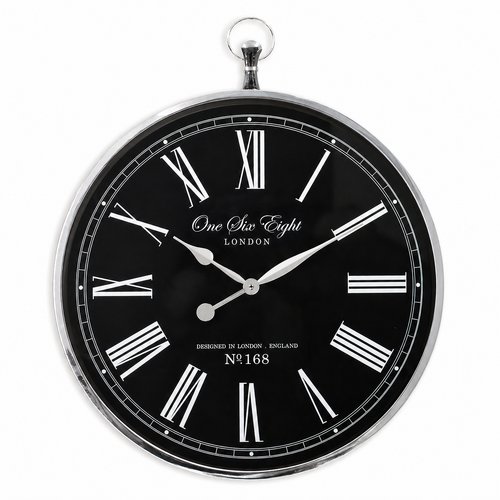 CHARLIE Black 70cm Roman Wall Clock