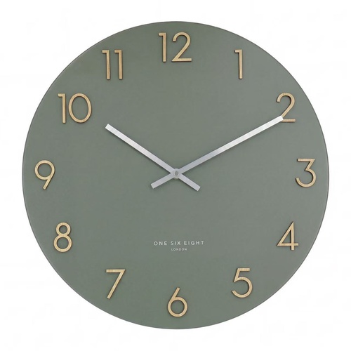KATELYN Olive Green 40cm Metal Wall Clock