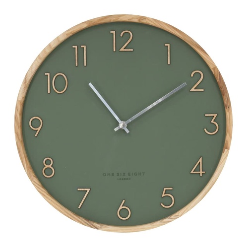 SCARLETT Olive Green 35cm Silent Wall Clock