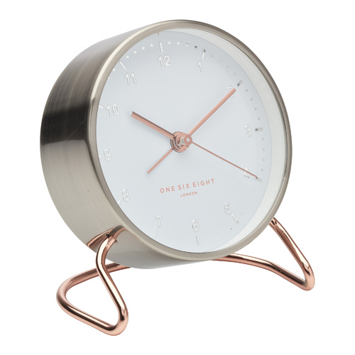 INDY Gunmetal Silent Alarm Clock