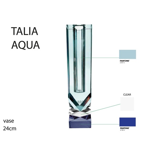 Talia Aqua Vase 24cm