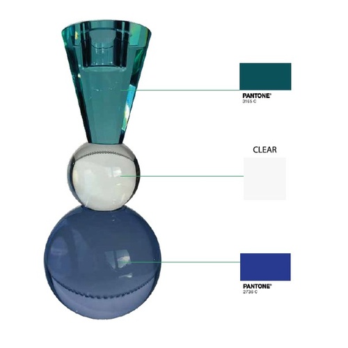 Nora Blue Candle Holder 22cm