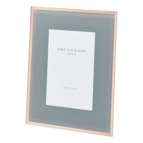 6 x 4 Grey / Rose Gold Glass Photo Frame