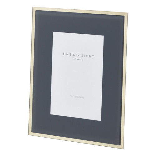 7 x 5 Grey / Gold Glass Photo Frame