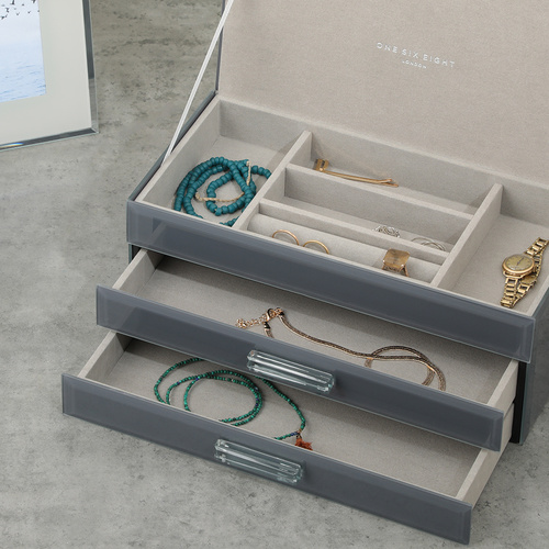 GABRIELLA Grey Large Jewellery Box