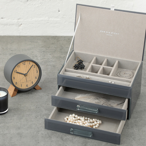 GABRIELLA Grey Medium Jewellery Box