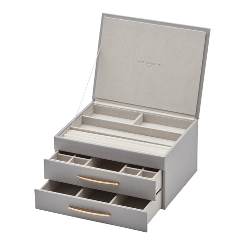STACEY Cool Grey Large Jewellery Box