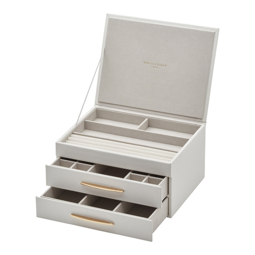 STACEY White Large Jewellery Box