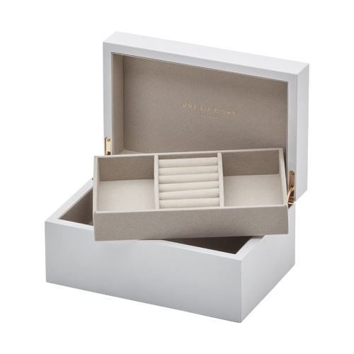 MIA White Lacquered Jewellery Box