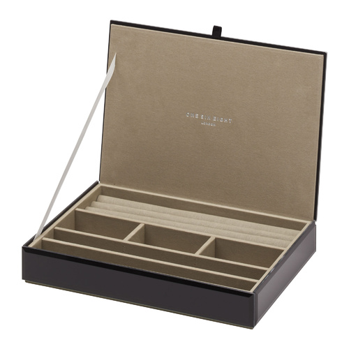 Stackable Jewellery Box With Lid - Black