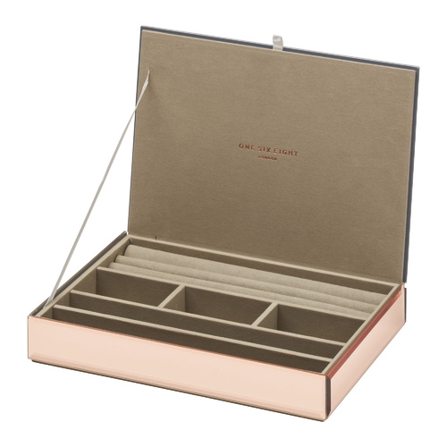 Stackable Jewellery Box With Lid - Rose Gold