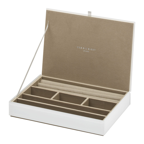 Stackable Jewellery Box With Lid - White
