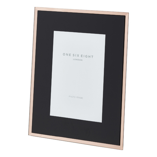 10 x 8 Black / Rose Gold Glass Photo Frame