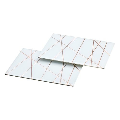 Geo Glass Placemats Rose Gold - Set of 2