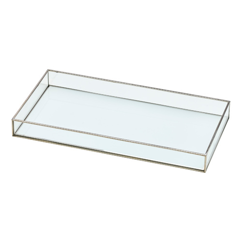 White / Silver Glass Tray