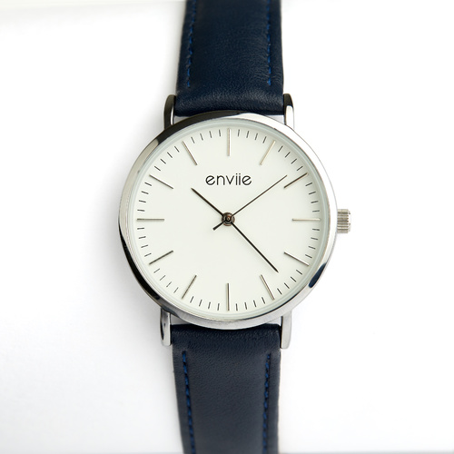Navy / Silver Classic Watch by Enviie