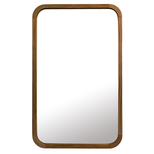 TINA 95cm x 57cm Dark Wood Wooden Wall Mirror Rectangle
