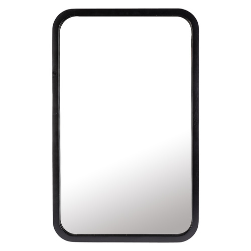 TINA 95cm x 57cm Black Wooden Wall Mirror Rectangle