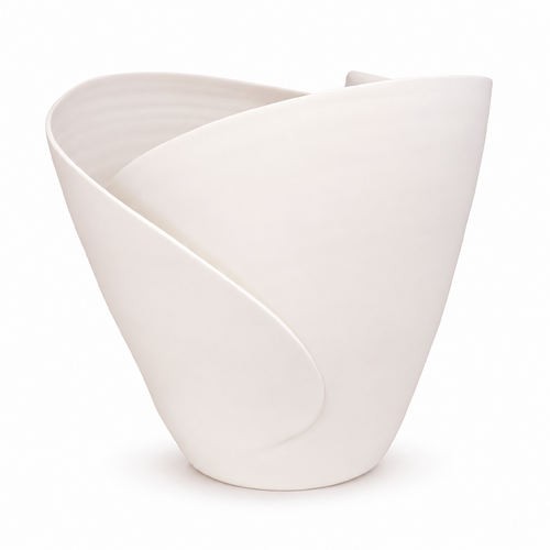 MIKA Sculptural Vase White 35cm