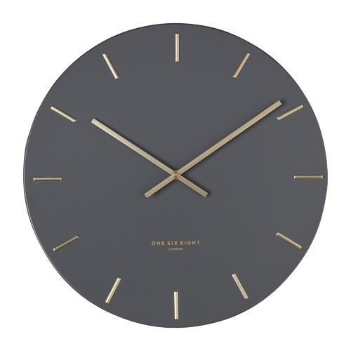 LUCA Charcoal 40cm Silent Wall Clock