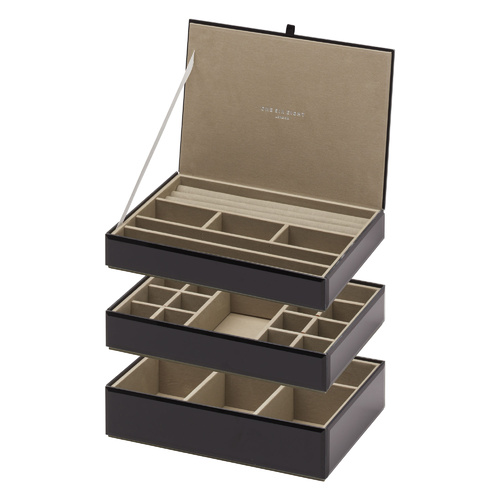 Stackable Jewellery Box Set - Black