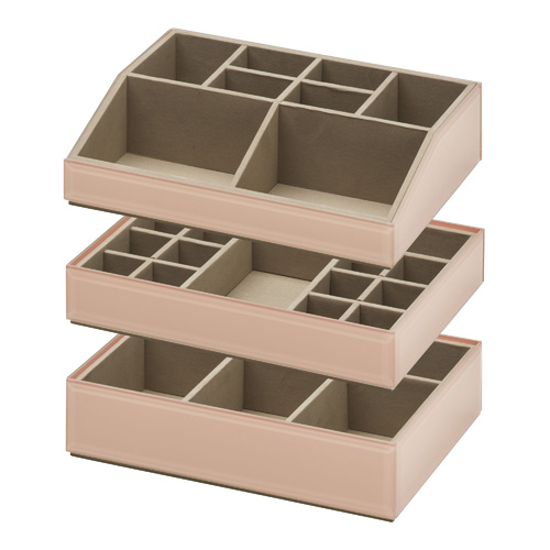 Stackable Jewellery / Makeup Box Set - Blush