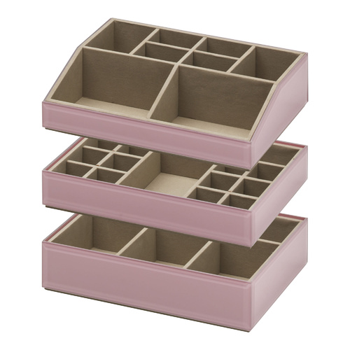 Stackable Jewellery Box / Makeup Set - Dusty Rose