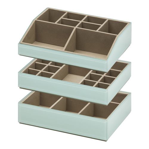 Stackable Jewellery / Makeup Box Set - Mint